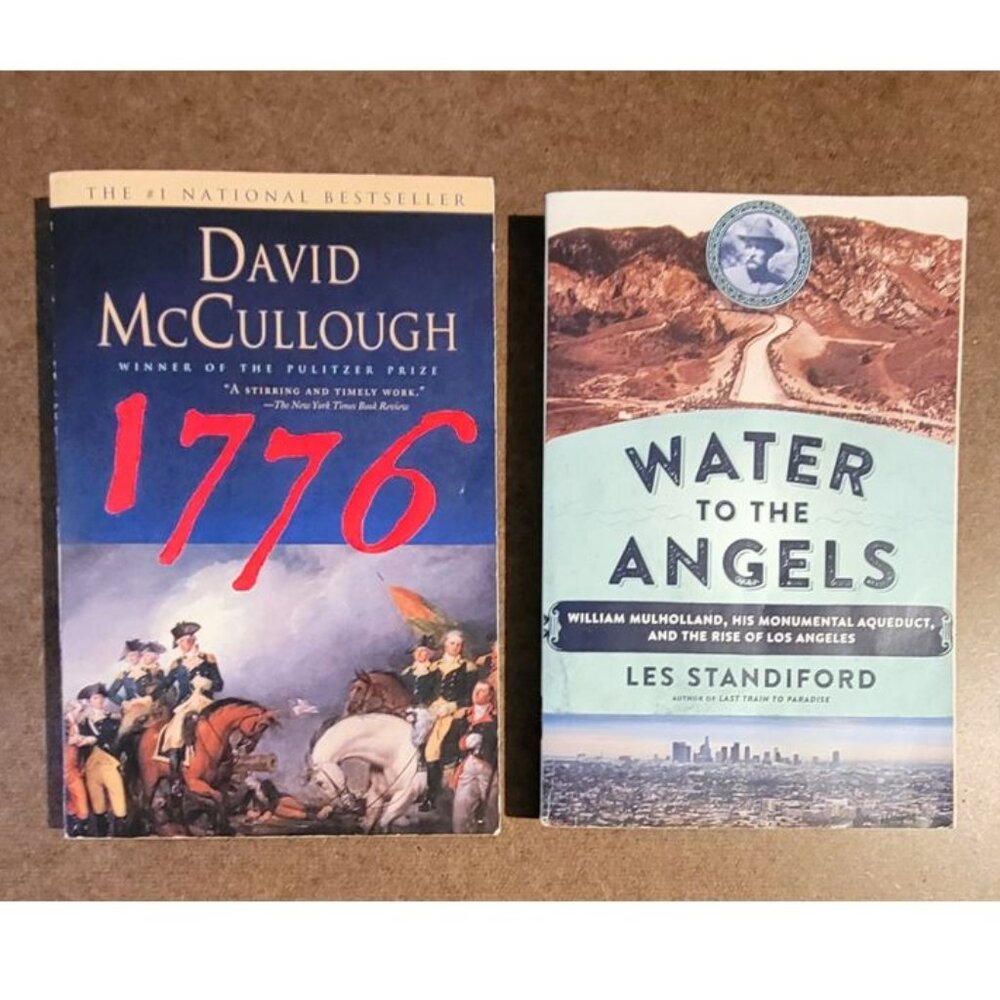 David McCullough 1776 and Les Standiford WATER TO THE ANGELS paperback books